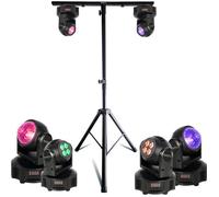 Pack Lumière Mooving Light & Sound ML-SUPPORT-DJLIGHT 1,60m réglable - 2 Lyres Astro Wash 2-en-1 - Soirée Anniversaire