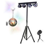 Pack Lumière Pied Portique DJ BOOST-LIGHT70 4 Projecteurs - Jeu Lumière Extérieur Faisceaux - Boule Disco LEDS RGB ASTRO-BALL8 Fête