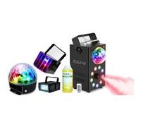 Pack Lumières IBIZA LIGHT - Ensemble Jeux Lumières Stroboscope Astro Derby - Machine Fumée LEDS RGB FOGGY-ASTRO Soirée Cadeau Fête Noir