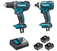Pack MAKITA 7 machines chantier et jardin 18V batteries 5Ah