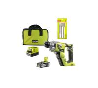 Pack Marteau perforateur RYOBI 18V One+ - 1 batterie LithiumPlus 2.5Ah - Kit 3 burins SDS+ - RAKSPC03