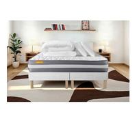 PACK matelas 160x200 + double sommier 80x200 Memo Plus Mémoire de forme 3 zones + 2 oreillers + couette
