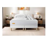 PACK Matelas 160x200 + double sommiers 80x200 Memo Bio Mousse à mémoire de forme 5 zones de confort Maxi épaisseur