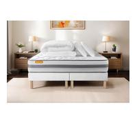 Pack matelas 180x200 + double sommiers 90x200 Memo Spring Ressorts ensachés 3 zones MAXI épaisseur + Couette + 2 oreillers