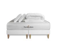 Pack matelas a memoire de forme maxi epaisseur Balmoral 180x200cm + double sommier 90x200 cm + 2 oreillers + 1 couette