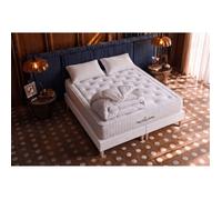 Pack matelas a memoire de forme maxi epaisseur Buckingham 160x200cm + double sommier 80x200 cm + 2 oreillers + 1 couette
