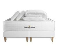 Pack matelas a memoire de forme maxi epaisseur Buckingham 180x200cm + double sommier 90x200 cm + 2 oreillers + 1 couette