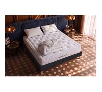 Pack matelas a memoire de forme maxi epaisseur Buckingham 200x200cm + sommier KIT noir + 2 oreillers + 1 couette