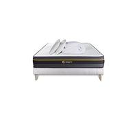 Pack matelas ACTIVE 140x190 + sommier blanc + Couette + 2 oreillers
