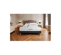 Pack Matelas Balmoral - Mémoire de forme - Ep : 24cm - Sommier kit Noir avec couette et 2 oreillers