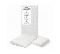 Pack Matelas Bébé 60x120 + Plan Incliné Étoiles Dorées + Protège-Matelas - Déhoussable et Sain