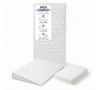 Pack Matelas Bébé 60x120 + Plan Incliné Étoiles Dorées + Protège-Matelas - Déhoussable et Sain