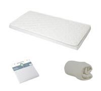 Pack Matelas bébé climatisé + alèse blanc + drap housse écru - 60 x 120 cm