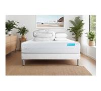 Pack Matelas Biocare - Mémoire de forme - Ep : 26cm - Sommier kit Blanc avec couette et 2 oreillers G