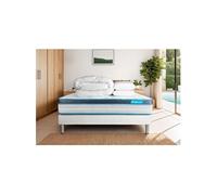 Pack 160x200 matelas BodyFit + sommier kit blanc + Couette 260x240cm + 2 oreillers 60x40cm