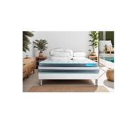 Pack 160x200 matelas BodyForm + sommier kit blanc + Couette 260x240cm + 2 oreillers 60x40cm