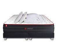 Pack matelas BOOST 180x200 + double sommiers noir 90x200 + Couette + 2 oreillers G