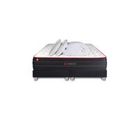 Pack matelas BOOST 200x200 + double sommiers noir 100x200 + Couette + 2 oreillers