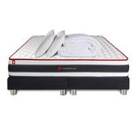 Pack matelas ENERGY 160x200 + double sommiers noir 80x200 + Couette + 2 oreillers G
