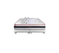 Pack matelas ENERGY 200x200 + double sommiers blanc 90x200 + Couette + 2 oreillers
