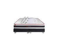 Pack matelas ENERGY 200x200 + double sommiers noir 100x200 + Couette + 2 oreillers