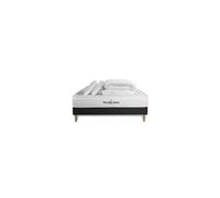 Pack matelas LANCASTER 140x190 + sommier noir + Couette + 2 oreillers