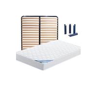 Pack Matelas + Lattes 140x190 + Pieds - IBIZA -