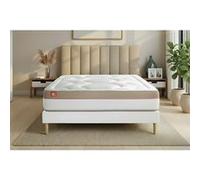 Pack Matelas Le Cosy - Mémoire de forme - Ep : 30cm - Sommier kit Blanc avec couette et 2 oreillers G