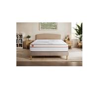 Pack Matelas Le Paisible - Mémoire de forme - Ep : 24cm - Sommier kit Beige avec couette et 2 oreillers