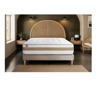 Pack matelas LE RAFFINÉ 180x200cm Ressorts ensachés + Mémoire de forme BioVisco + sommier kit Beige