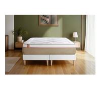 Pack matelas LE SOYEUX 160x200cm Ressorts ensachés + Mémoire de forme BioVisco + double sommiers Blanc