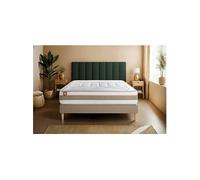 Pack Matelas Le Tendre - Ressorts ensachés et mémoire de forme - Ep : 28cm - Sommier kit Beige avec couette et 2 oreillers