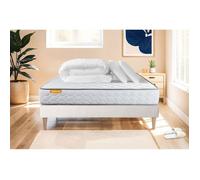 Pack matelas Memo + sommier 140x190 + 2 oreillers mémoire de forme