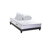 Pack Matelas Ressort 7 zones + Mémoire de forme + Sommier + couette + oreillers 140x190 Bellagio