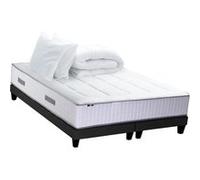 Pack Matelas Ressort 7 zones + Mémoire de forme + Sommier + couette + oreillers BELLAGIO Fabriqué en France 2x80 x 200 cm G
