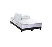 Pack Matelas Ressort 7 zones + Mémoire de forme + Sommier + couette + oreillers BELLAGIO Fabriqué en France 2x90 x 200 cm