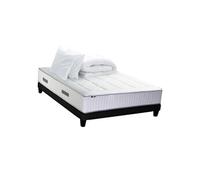 Pack Matelas Ressort 7 zones + Mémoire de forme + Sommier + couette + oreillers BELLAGIO Fabriqué en France 140 x 190 cm