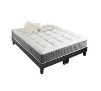 Pack Matelas Ressort 7 zones + Sommier + couette + oreillers Fabriqué en France MAX 160 x 200
