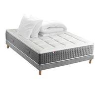 Pack Matelas Ressort 7 zones + Sommier + couette + oreillers Fabriqué en France MAX 2x80 x 200 G