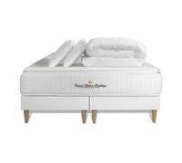Pack matelas ressorts ensaches + memoire de forme maxi epaisseur George V 160x200cm + double sommier 80x200 cm + 2 oreillers de