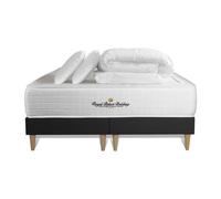 Pack matelas ressorts ensachés + mémoire de forme maxi épaisseur Windsor 180x200cm + double sommier Noir 90x200 cm