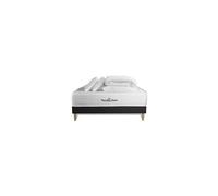 Pack matelas ressorts ensachés + mémoire de forme maxi épaisseur Windsor 200x200cm + sommier KIT noir + 2 oreillers + 1 couette