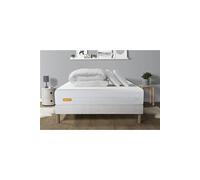 PACK Matelas + sommier 140x190 Memo Bio Mousse à mémoire de forme 5 zones de confort Maxi épaisseur + Couette + 2 oreillers