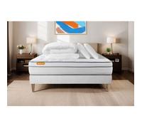 Pack matelas + sommier 160x200 Memo Luxe Ressorts ensachés + mémoire de forme 5 zones de confort MAXI épaisseur