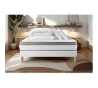 Pack matelas + sommier 160x200 Memo Zen Mousse à mémoire de forme 5 zones de confort MAXI épaisseur + Couette + 2 oreillers