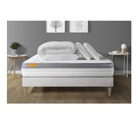 Pack matelas + sommier kit 180x200 Memo Zen Mousse à mémoire de forme MAXI épaisseur + Couette + 2 oreillers