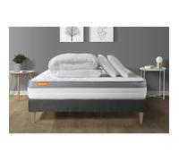Pack matelas + sommier kit 180x200 Memo Zen Mousse à mémoire de forme MAXI épaisseur + Couette + 2 oreillers