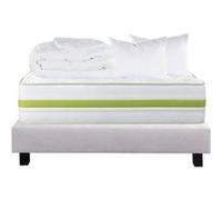 Pack Matelas + Sommier Tapissier Gris 140x190 cm + 2 Oreillers + 1 Couette - REVA - ALTOBUY G