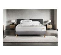 Pack Matelas Vingt-Huit - Ressorts ensachés et mémoire de forme - Ep : 28cm - Sommier kit Gris avec couette et 2 oreillers G