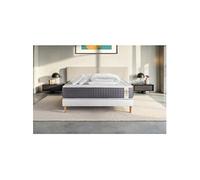 Pack Matelas Vingt-Six - Ressorts ensachés et mémoire de forme - Ep : 26cm - Sommier kit Blanc avec couette et 2 oreillers
